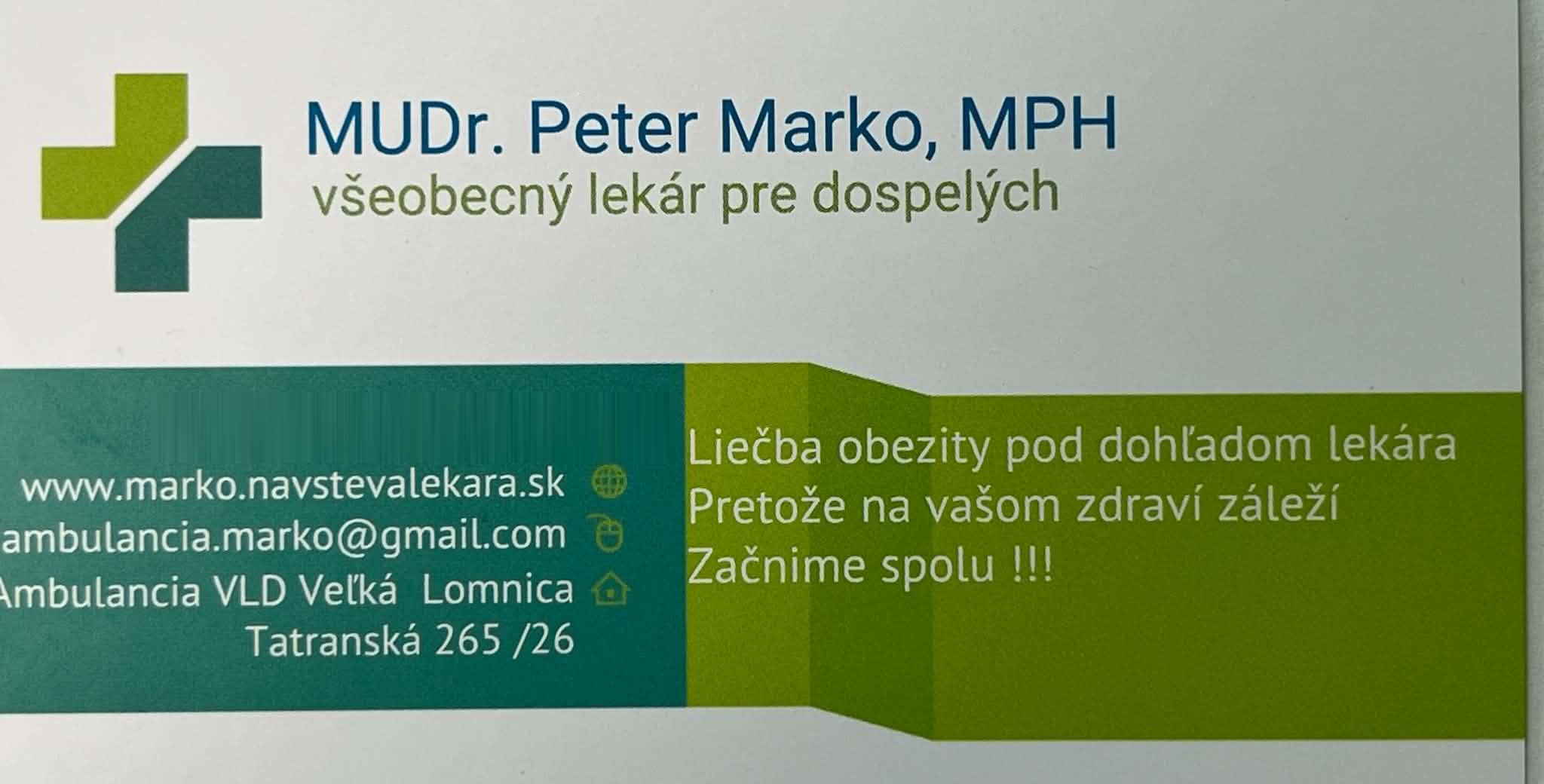 Vizitka MUDr. Peter Marko - Obezita 2026